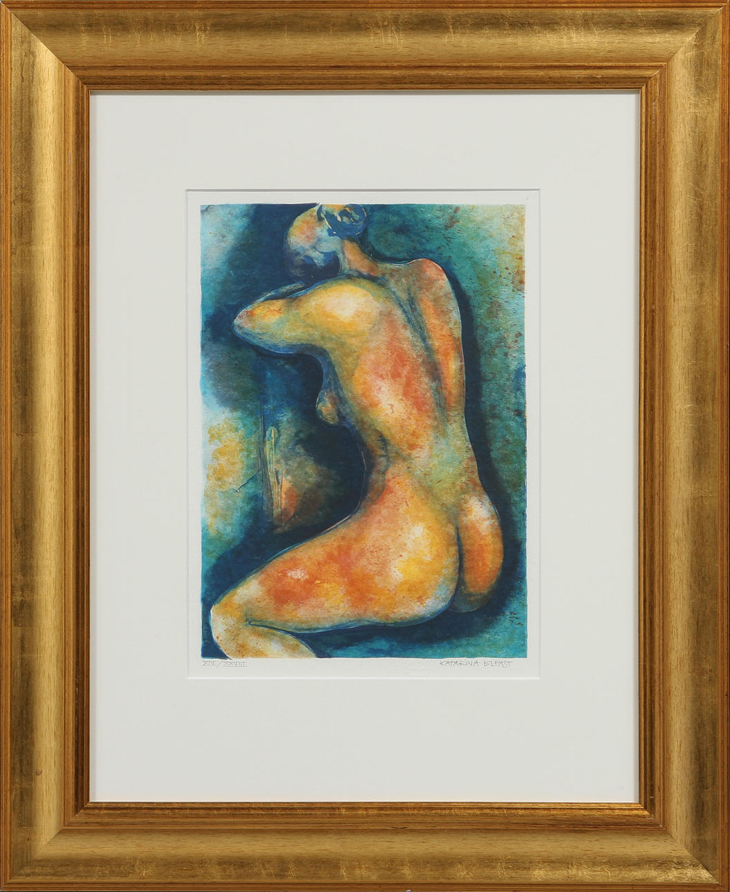 KATARINA ELFAST. färglitografi, sign.