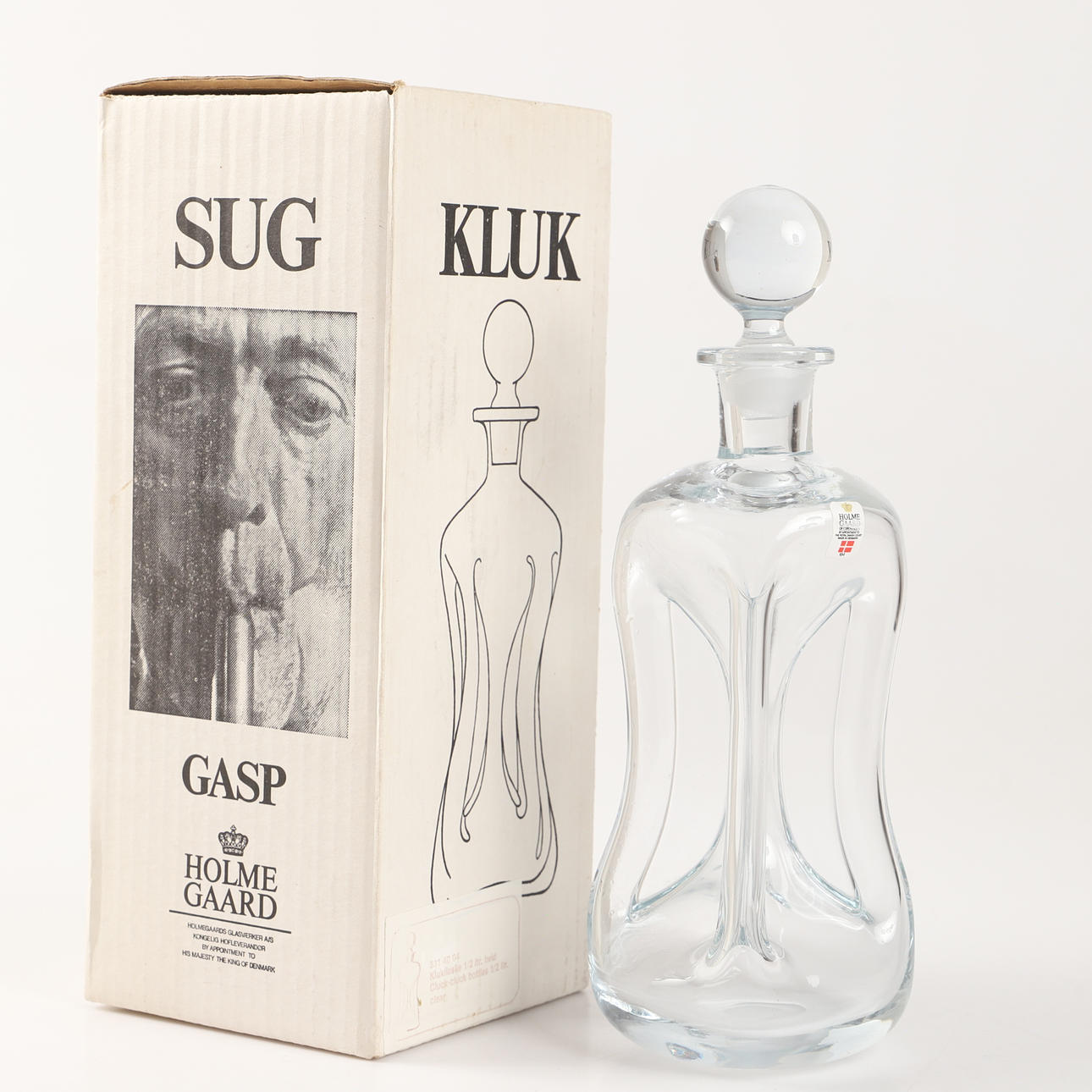 GLASS BOTTLE, Holmegaard, Denmark.