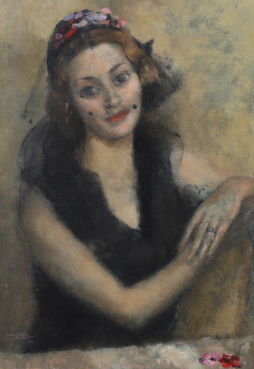 JOHN BROMFIELD GAY REES (1912-1965). PORTRAIT OF CORONA, `NONA`, THE ARTIST'S SISTER.