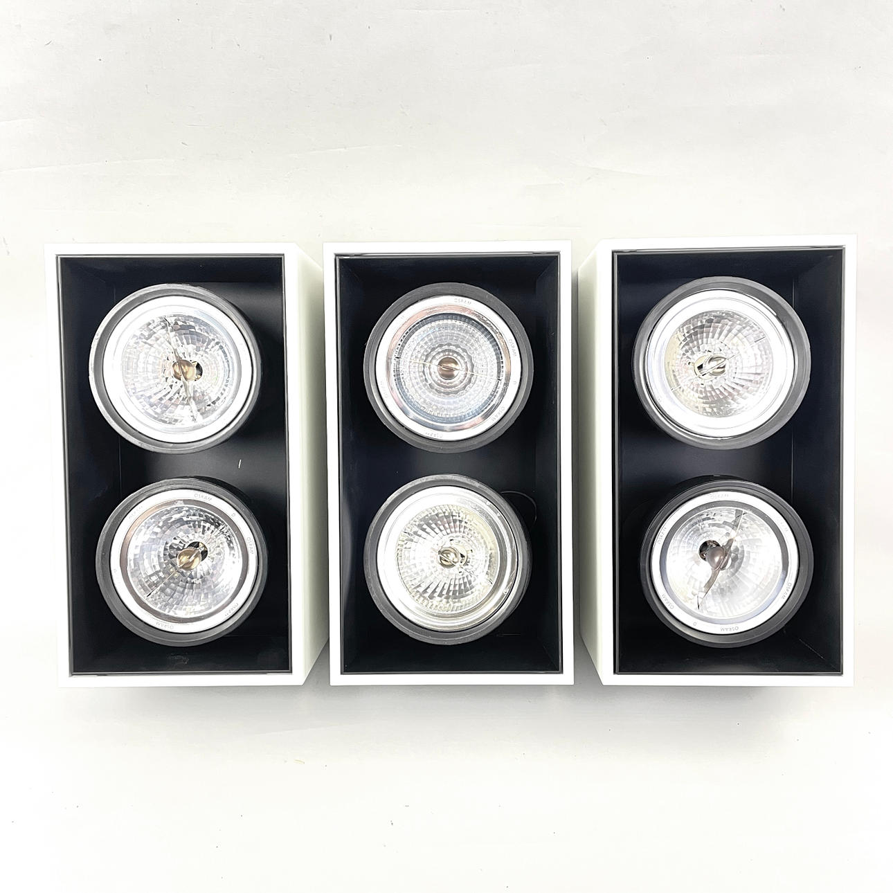 DECKENLEUCHTEN, 3 Stück, Aluminium, FLOS Compass Box, Design FLOS Architectural.