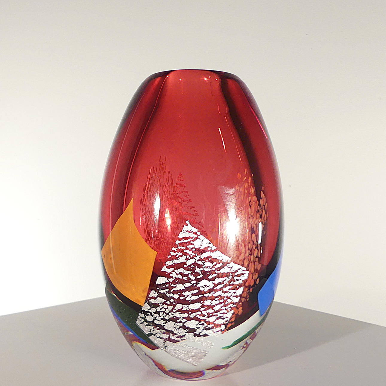 LEIF PERSSON. vase, studio glass, Strömbergshyttan.