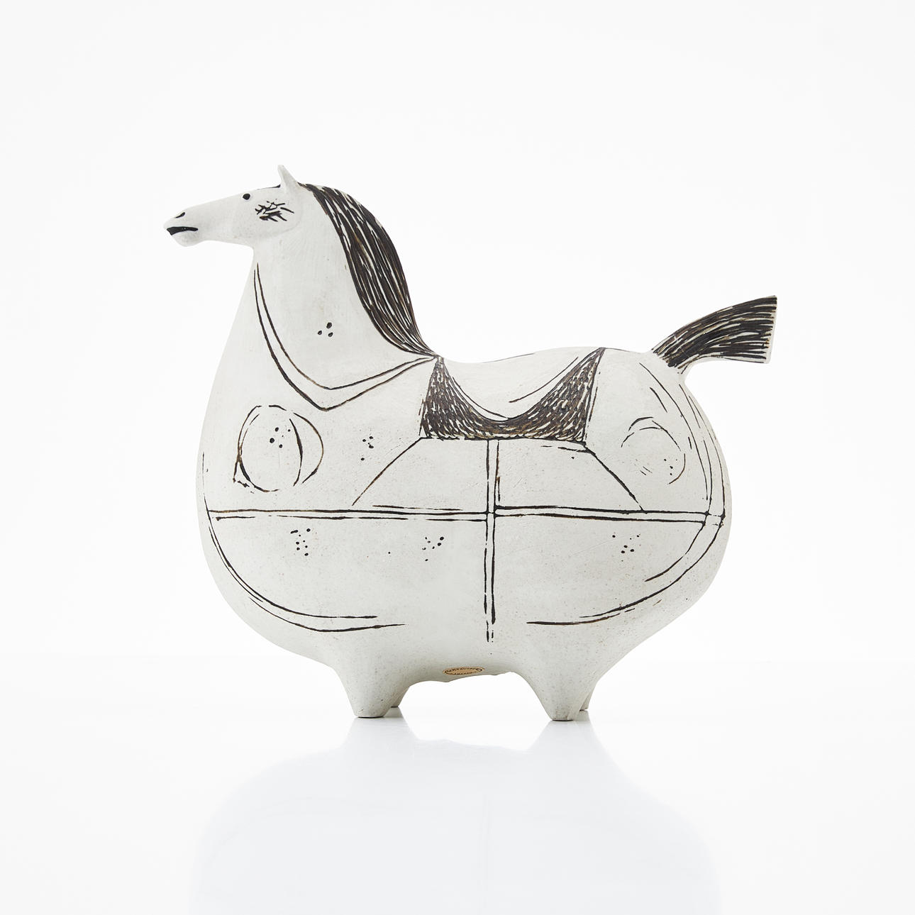 STIG LINDBERG. “Springare”, a stoneware figurine, signed, Gustavsberg ...