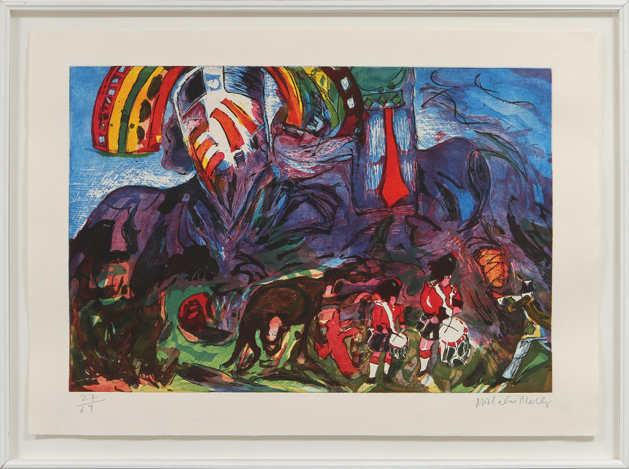 MALCOLM MORLEY. Utan titel. Färgetsning/akvatint, signerad och numrerad 27/69.