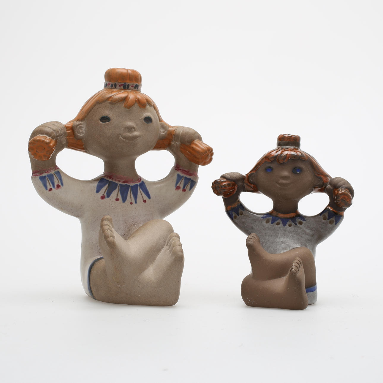 FIGURINER, 2 st, keramik, Dorothy Clough, Upsala-Ekeby.