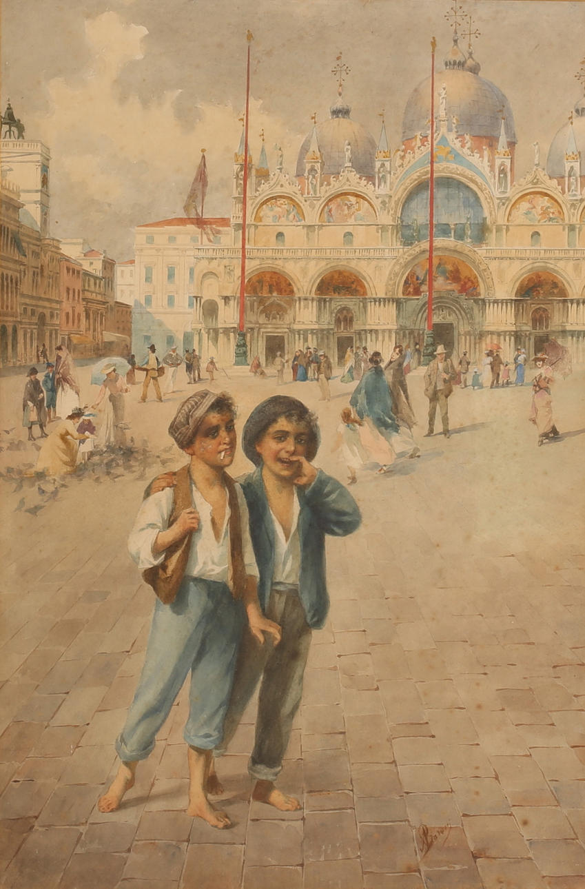 OIDENTIFIERAD KONSTNÄR, akvarell, "S Mark´s Venice".