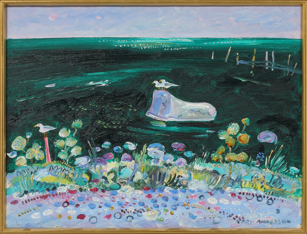 JERRY ANDERSSON. Kustbild, olja på duk, signerad.