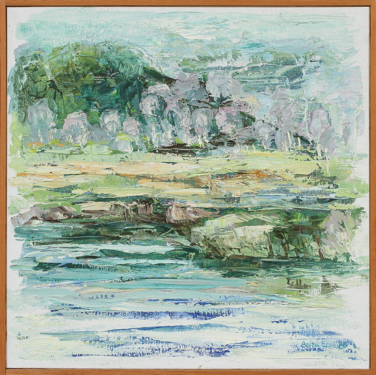 ANITA ERSÉUS. Landskap, olja på duk, signerad.