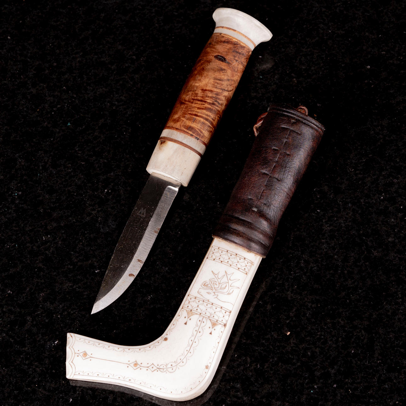 PETTER POIDNACK. Sami knife, Signed, 20th century.