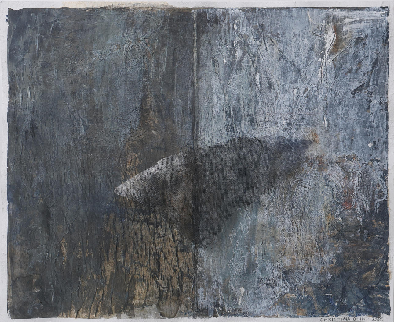 CHRISTINA OLIN. Komposition, Mischtechnik, signiert und nummeriert 2002.