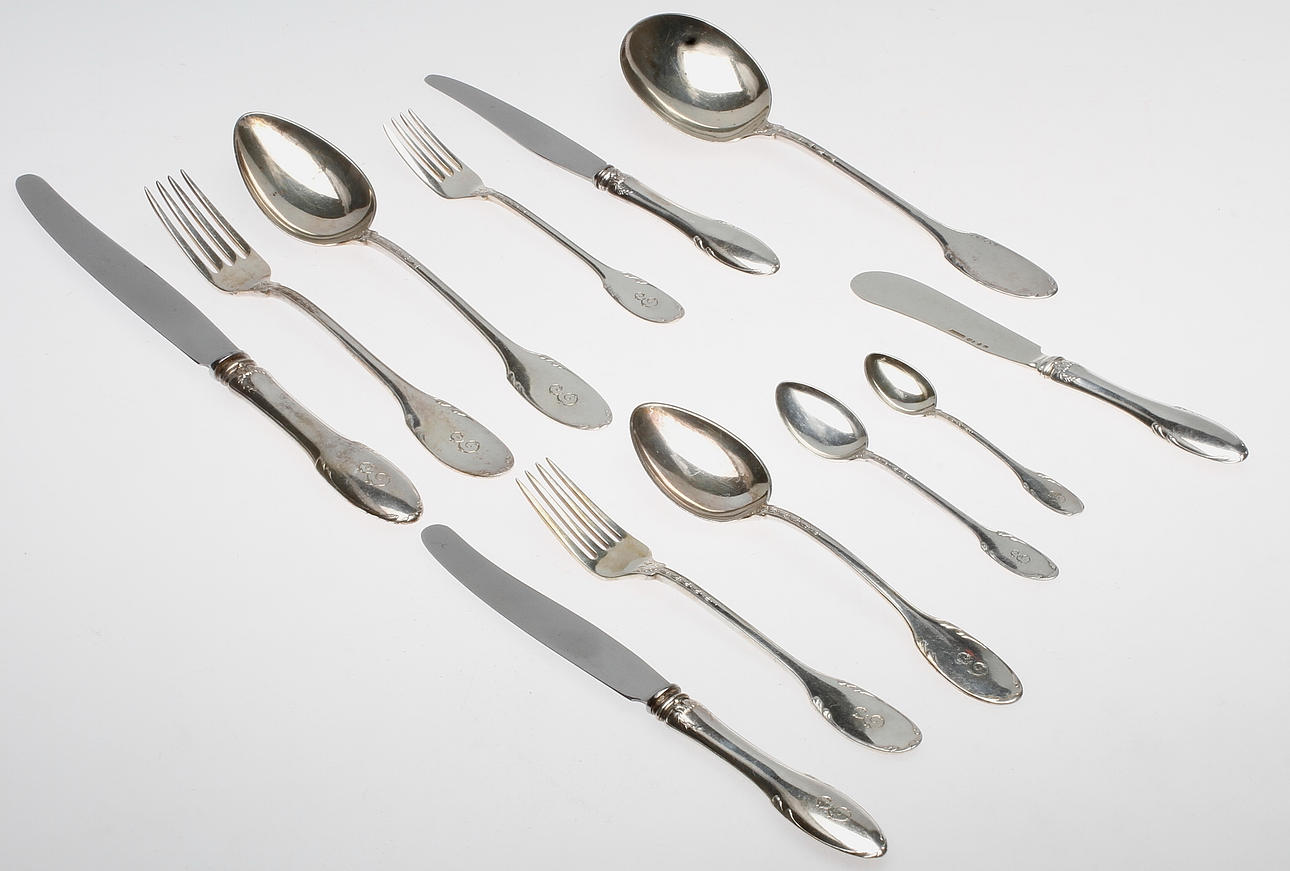 BESTICK, 120 delar, silver, WA Bolin, Stockholm, total vikt ca. 5643,2 gram.