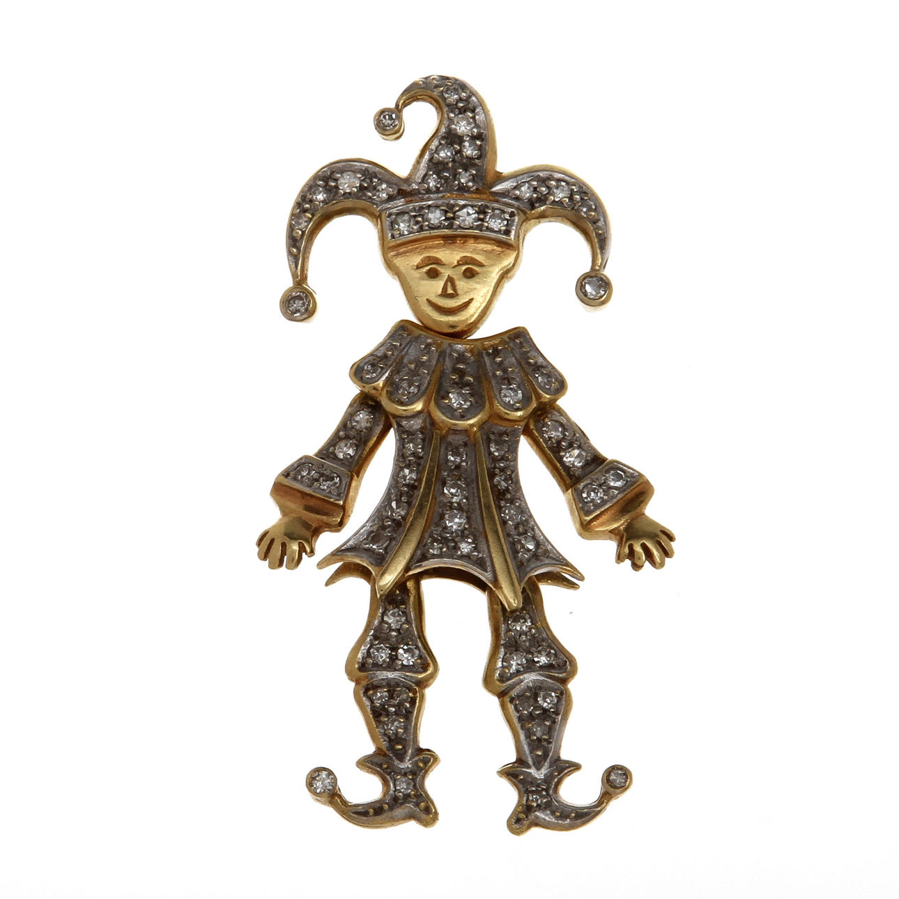 HÄNGE, clown, 18K rödguld med diamanter, totalt ca 1,00 ct. Vikt 9,2 g.