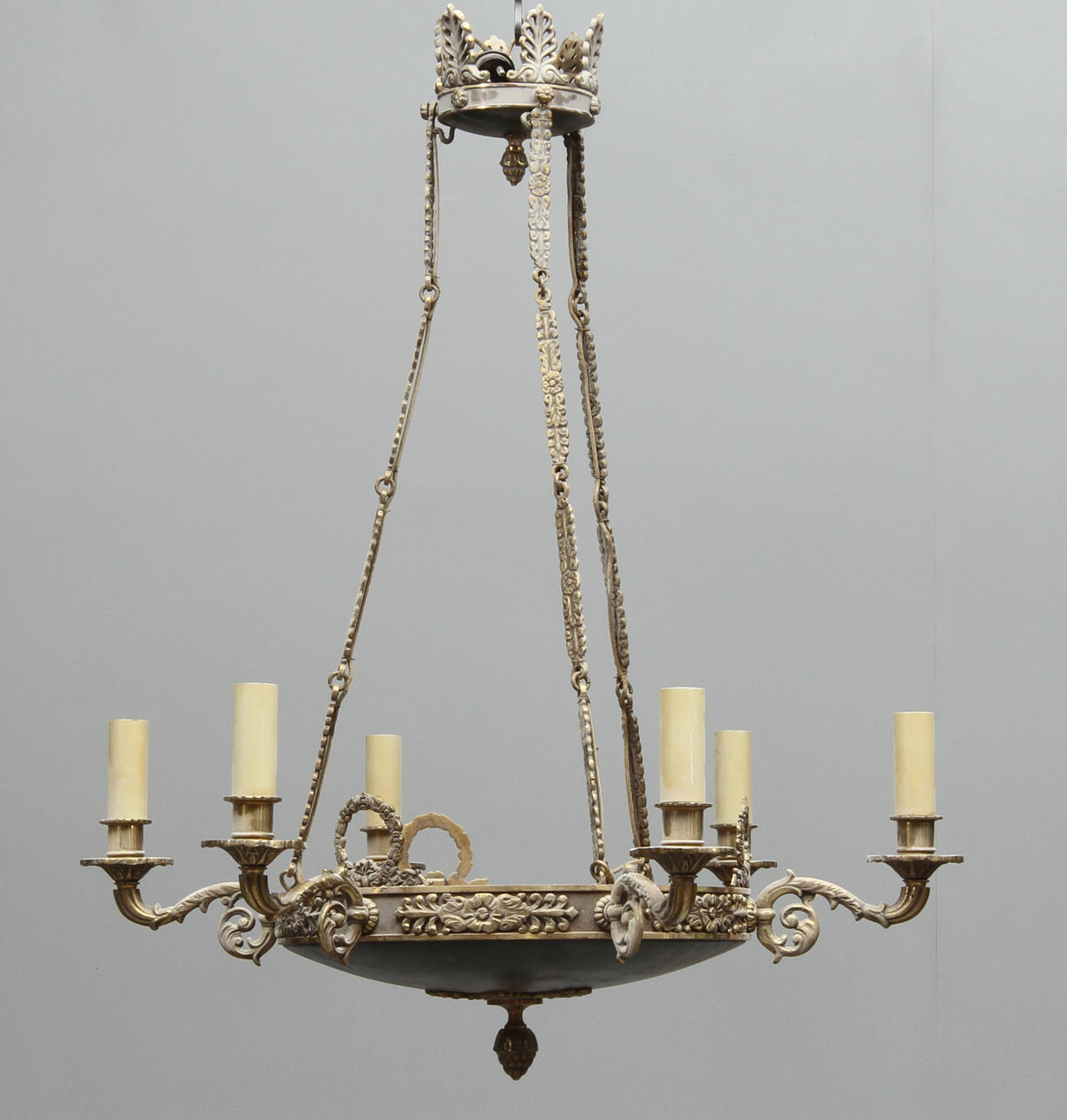 AMPEL, 6 st ljusarmar, empirestil, 1900-tal.