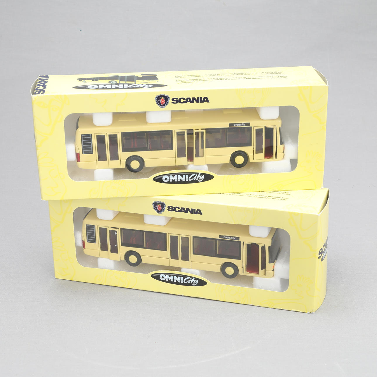 MODELLBUSS, Scania, Omnicity, 2 stycken.