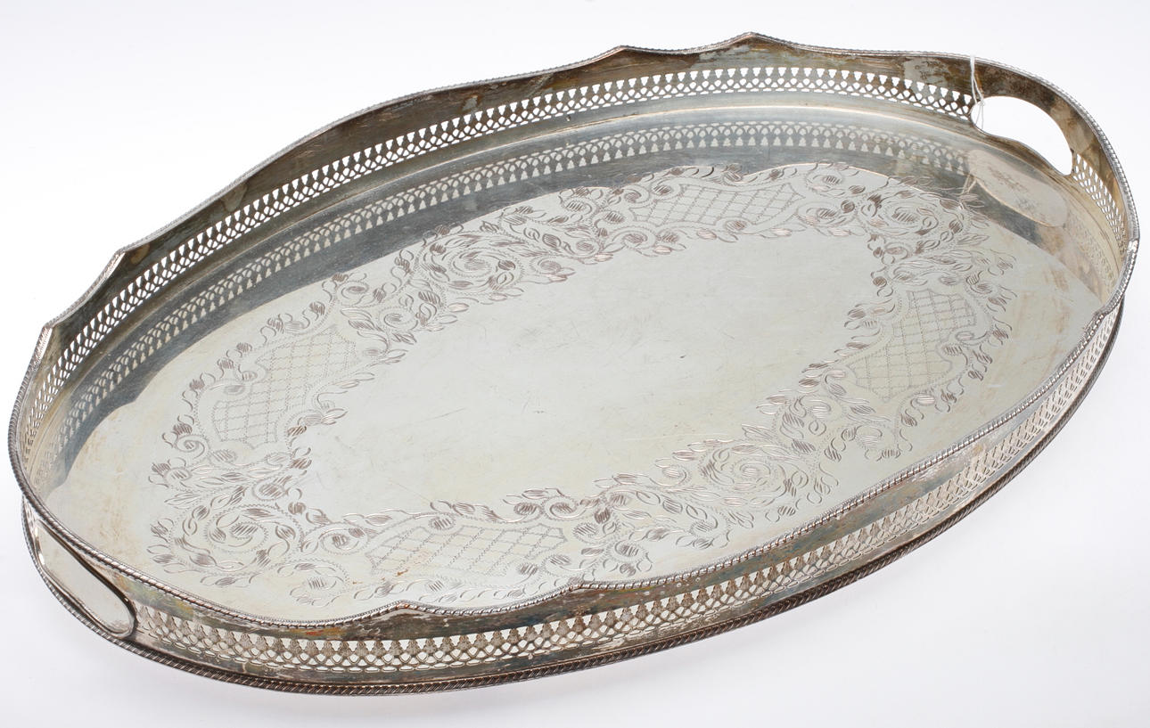 SERVERIGSBRICKA, försilvrad koppar, England, 1900-tal.