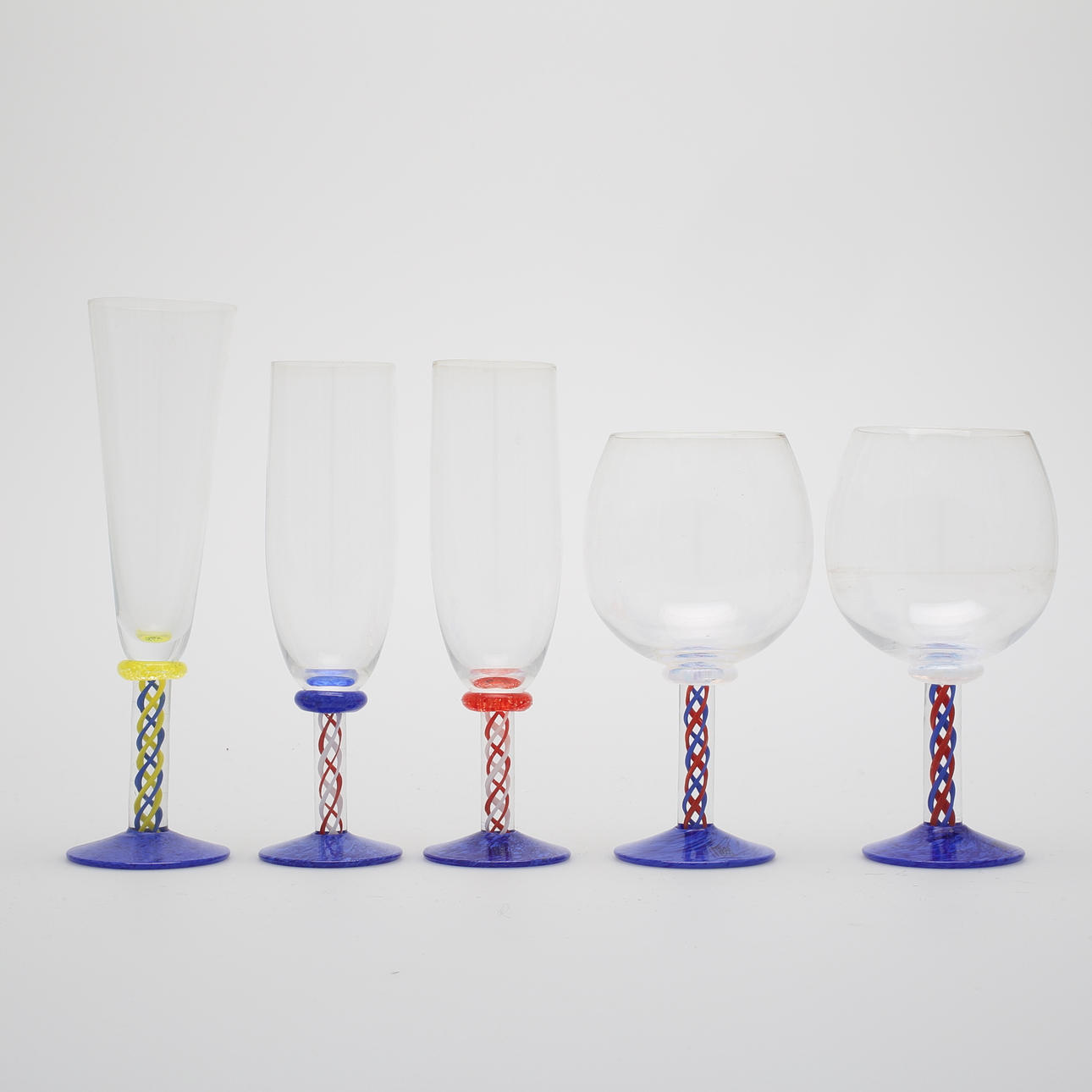 CHAMPAGNEGLAS, 11 samt, VINGLAS, 2+2 st, Jema Glasbruk.
