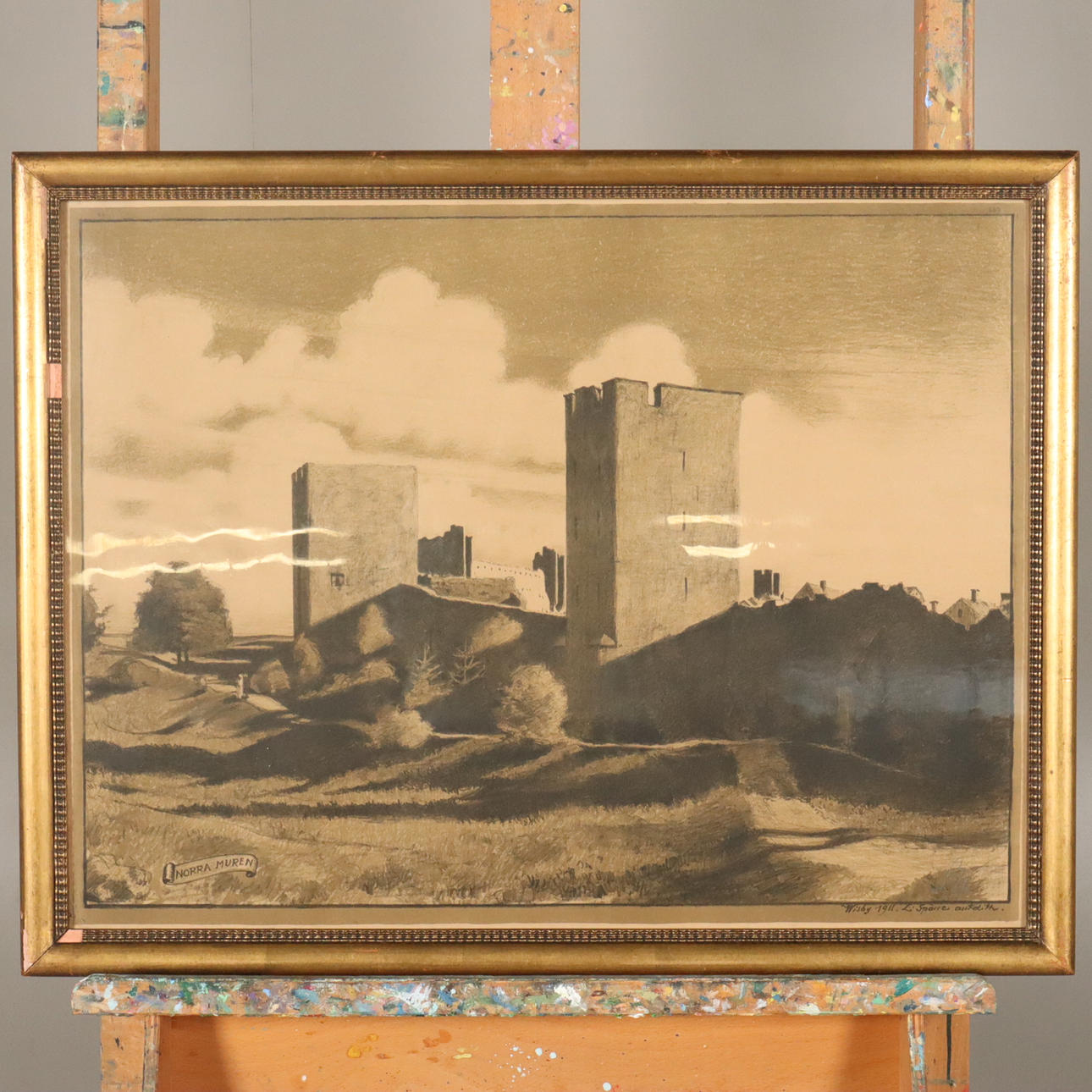LOUIS  SPARRE. LITHOGRAPH, “Northern Wall”, signed.