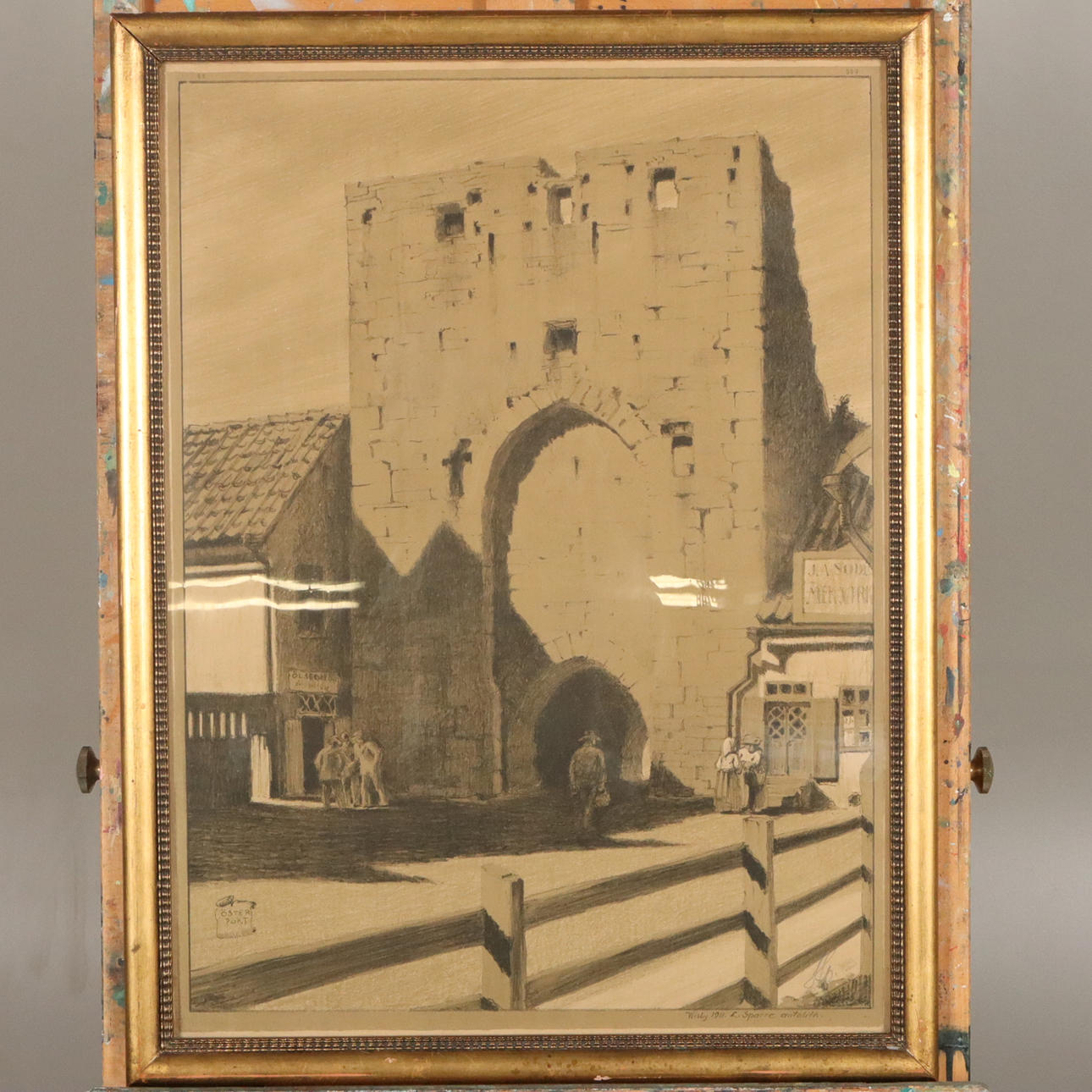 LOUIS  SPARRE. LITHOGRAPH, “Österport”, signed and dated.