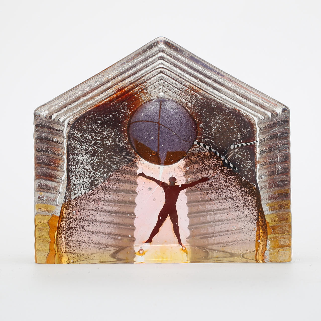 BERTIL VALLIEN. Skulptur, glas, Kosta Boda, signerad.