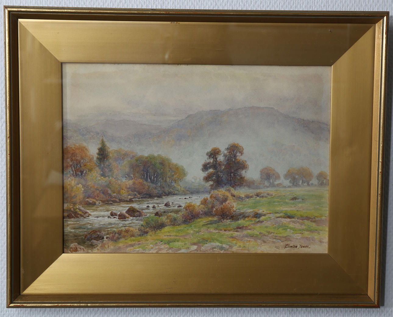 OIDENTIFIERAD KONSTNÄR. Akvarell, Höstdag, signerad Clinton Jones, England, 1800-1900-tal.