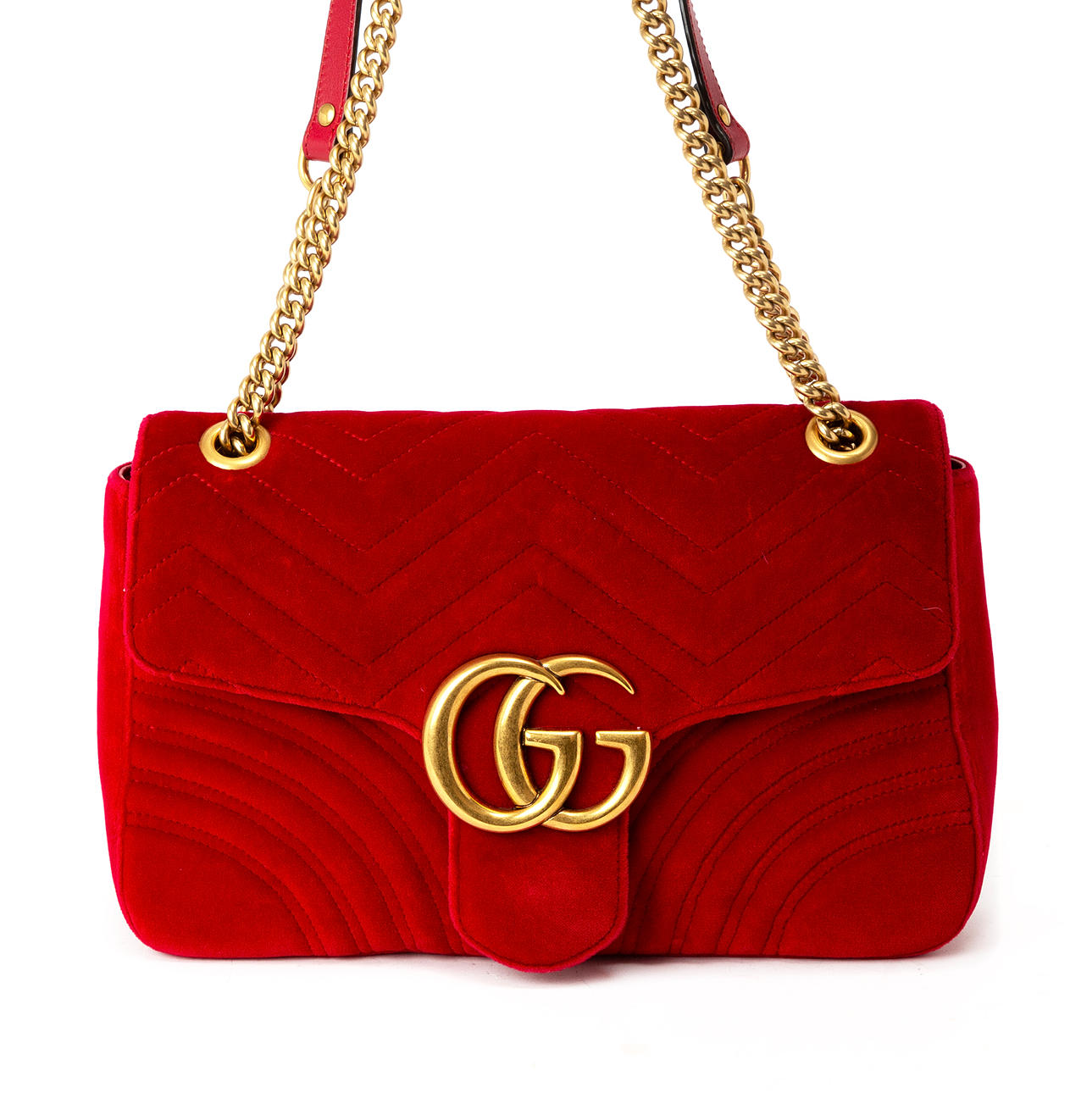 GUCCI. Väska, "Marmont Medium", sammet.