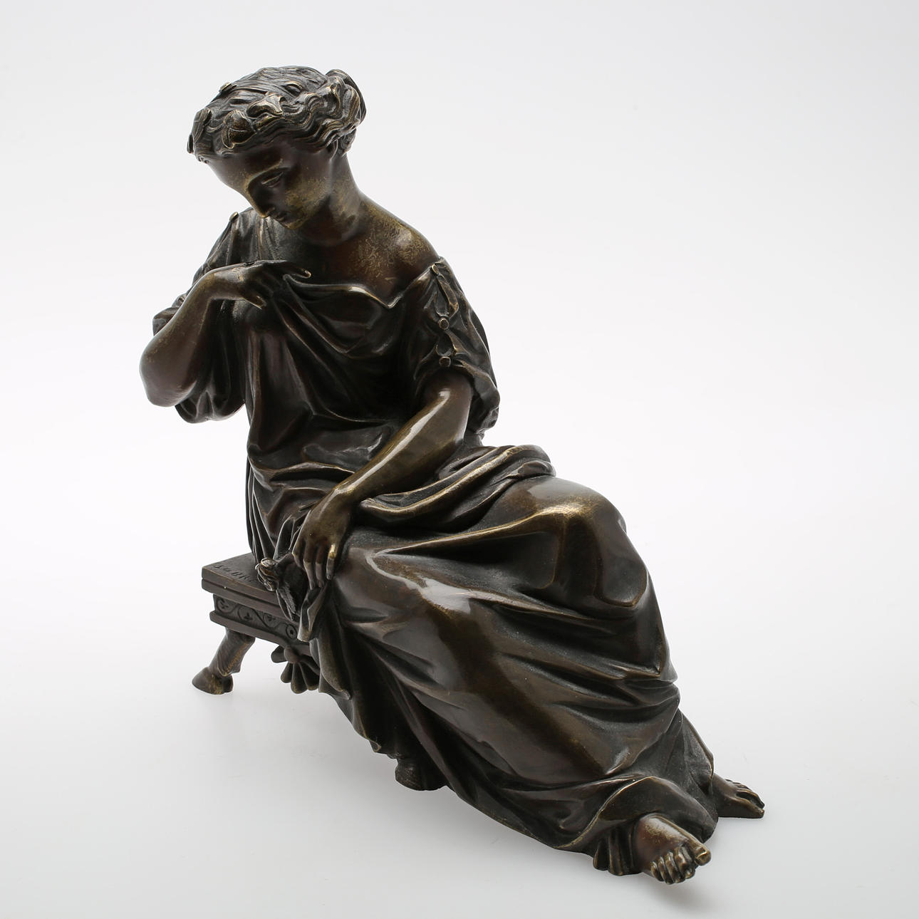 SKULPTUR, patinerad brons, omkring 1900.