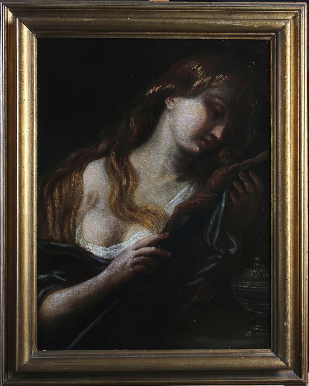 JÜRGEN OWENS. TILLSKRIVEN. Den botfärdiga Magdalena. Olja på duk monterad på pannå, signerad med monogram.