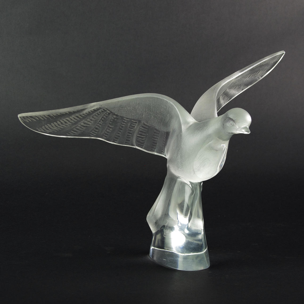 SKULPTUR, fågel, glas, Lalique, Frankrike.