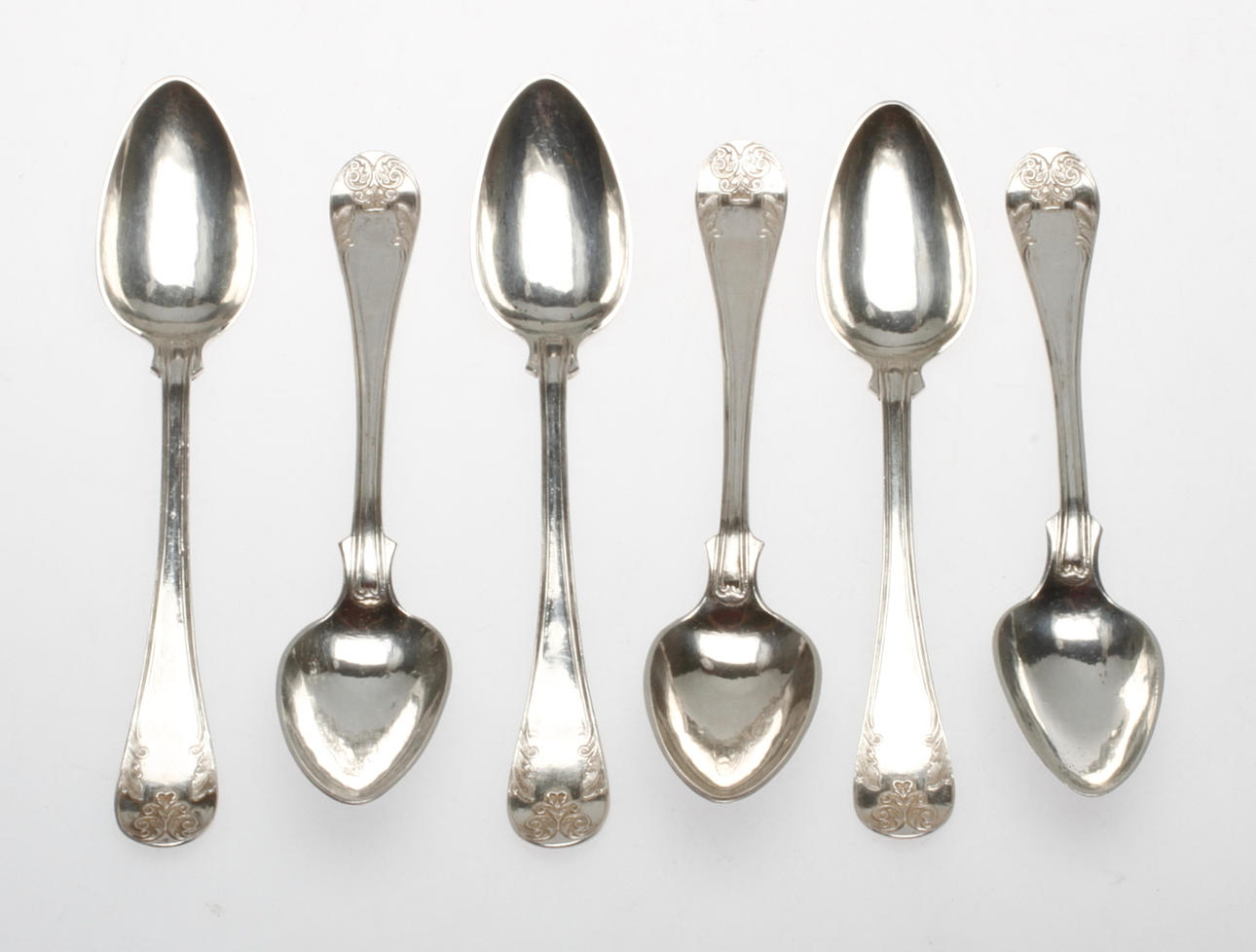 SKEDAR, 6 delar, Frans Holm, Vadstena, 1899, Silver, vikt ca 137 gram.