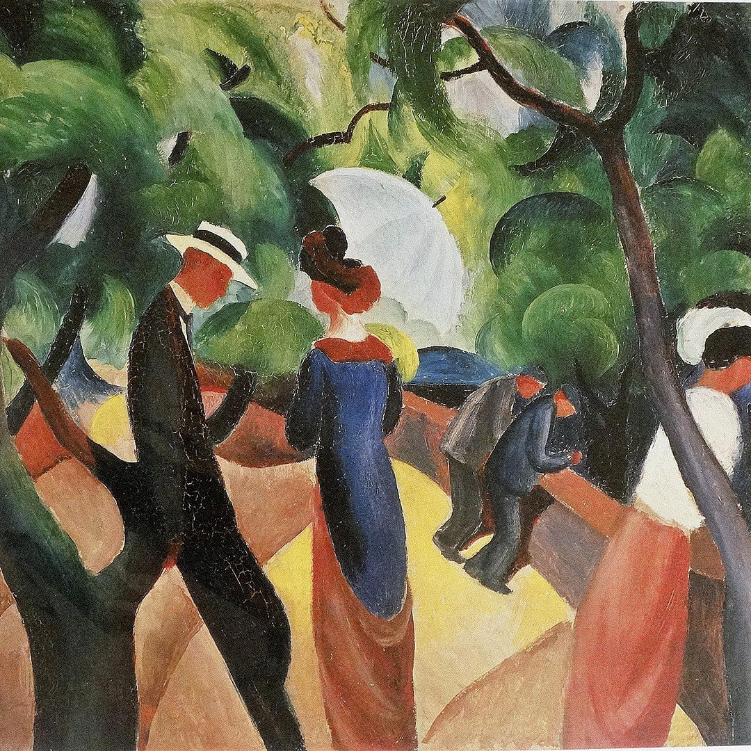MACKE, AUGUST. AUGUSTI MACKE. strandpromenad, konsttryck.