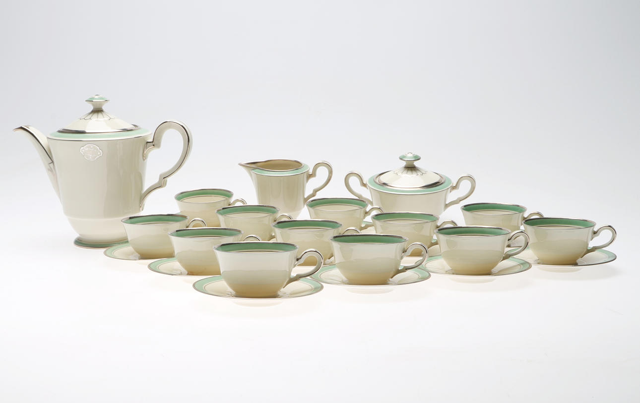 KAFFESERVIS, 27 delar, porslin, Bavaria, 1930-tal.