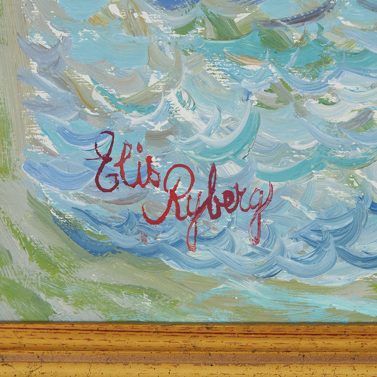 ELIS RYBERG. Man to oars, oil on panel, signed and titled on verso ...