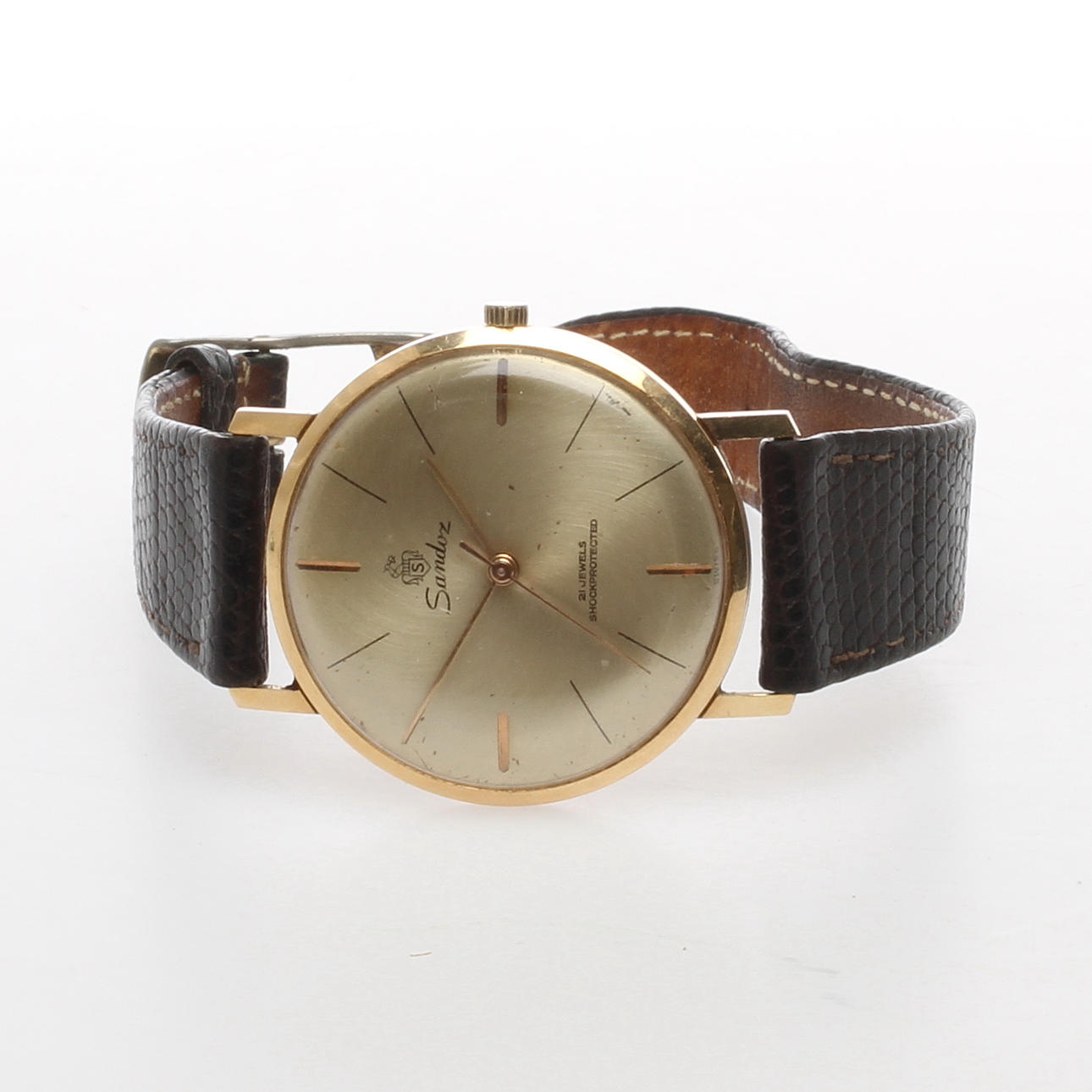 ARMBANDSUR, herr, Sandoz, urverk FHF 73, manuell, boett av 18k guld.