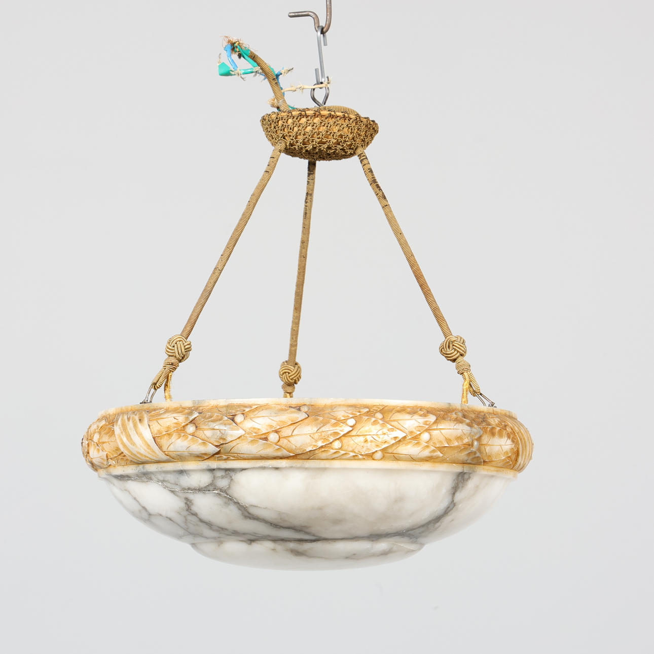 A 20th-century alabaster ceiling lamp/AMPEL.