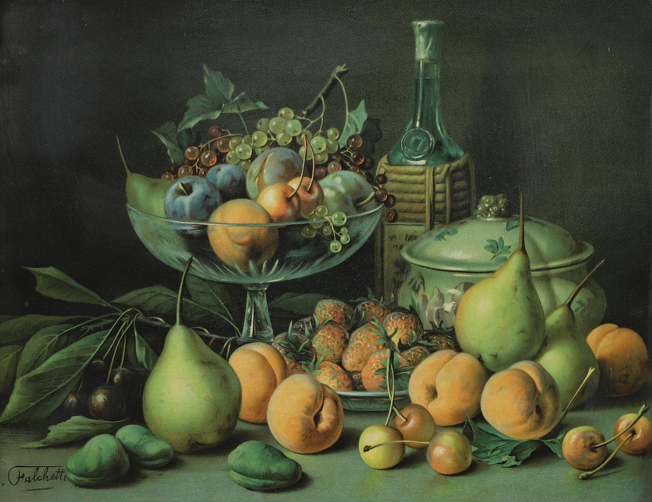 GIUSEPPE FALCHETTI. SEGÚN. Bodegón de frutas, estampado. Arte - Obra ...