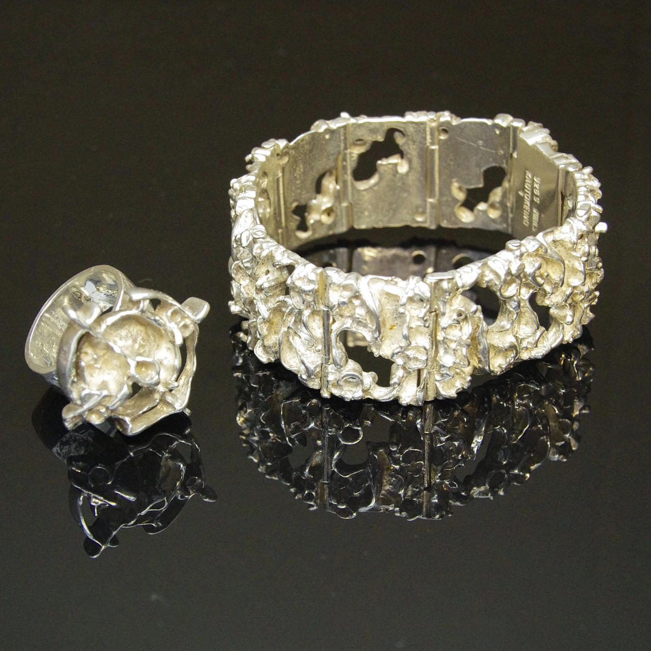 ARMBAND SAMT RING, silver, "Tundra", Juhl, Kautokeino.