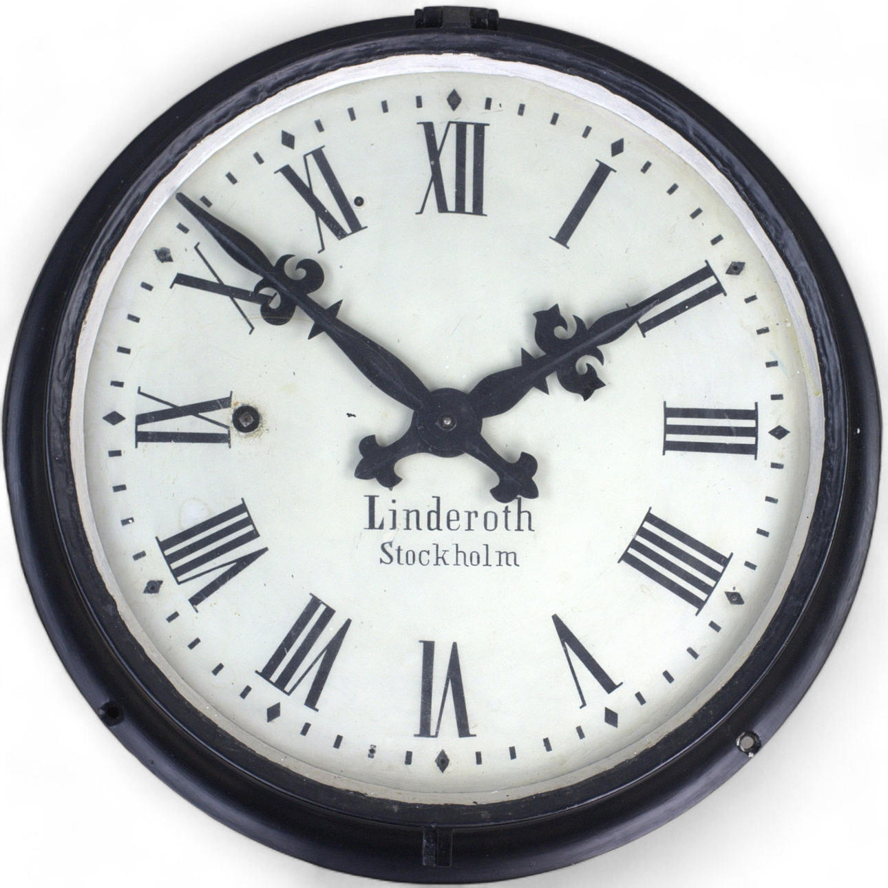 G.W LINDEROTH. Facade ur, støbejern, ca 1900.