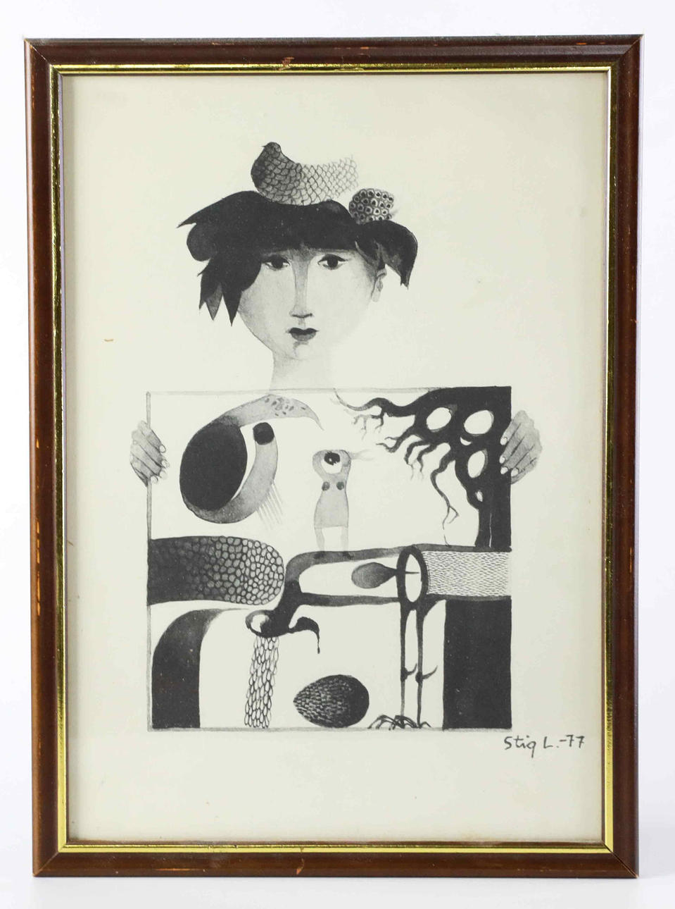 STIG LINDBERG. lithograph, signed, dated 77.