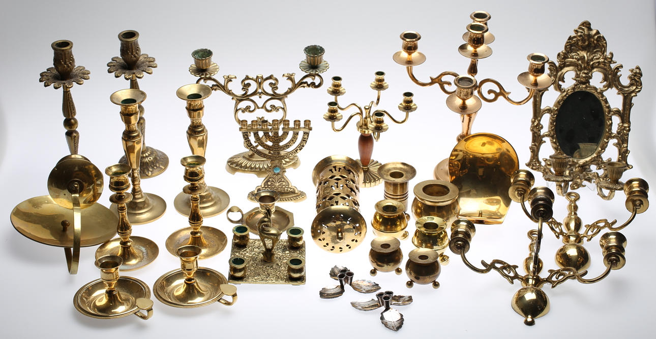 LJUSSTAKAR, 23 delar, mässing.