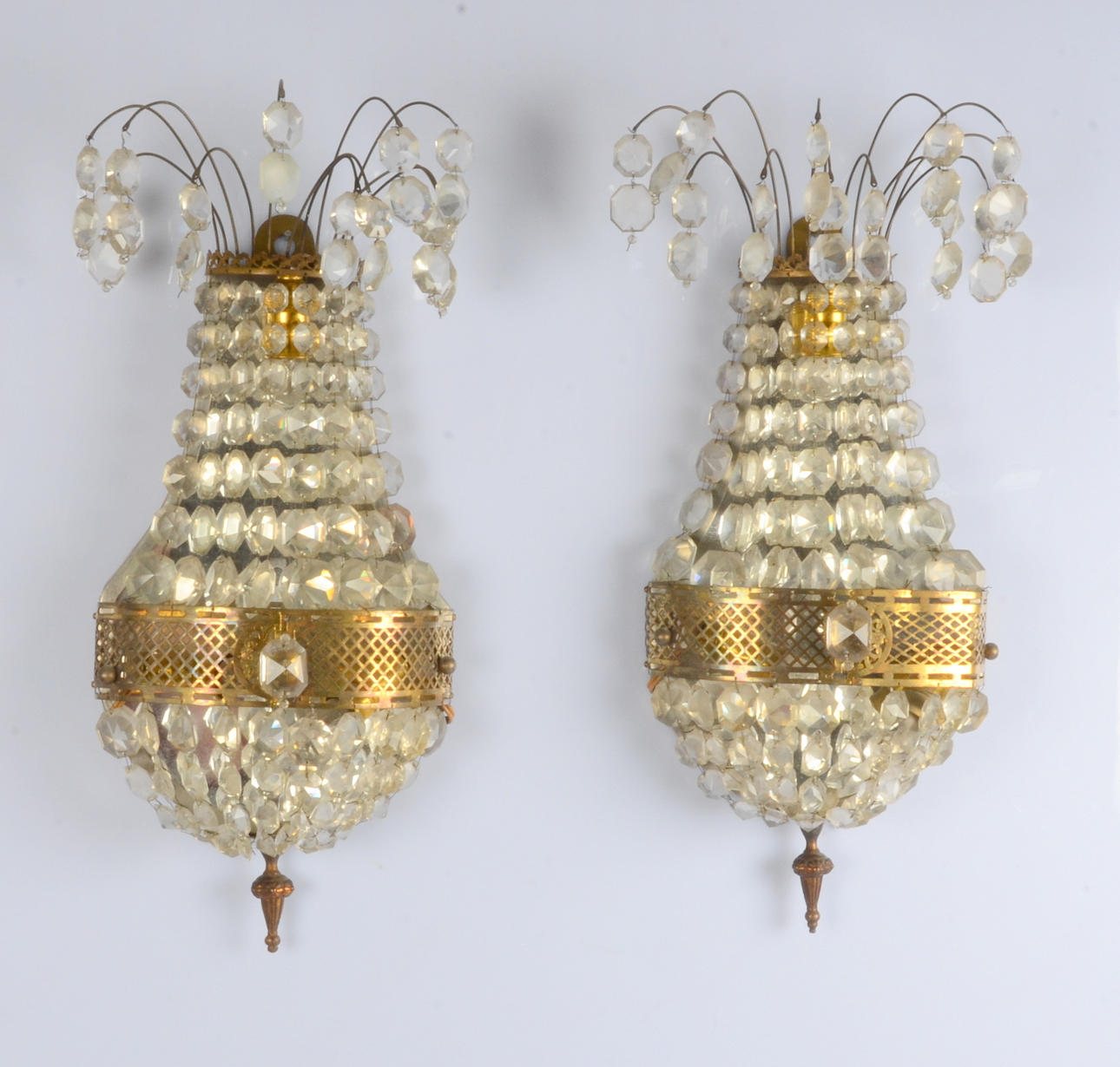 SPEGELLAMPETTER MED PRISMOR, 1 par.