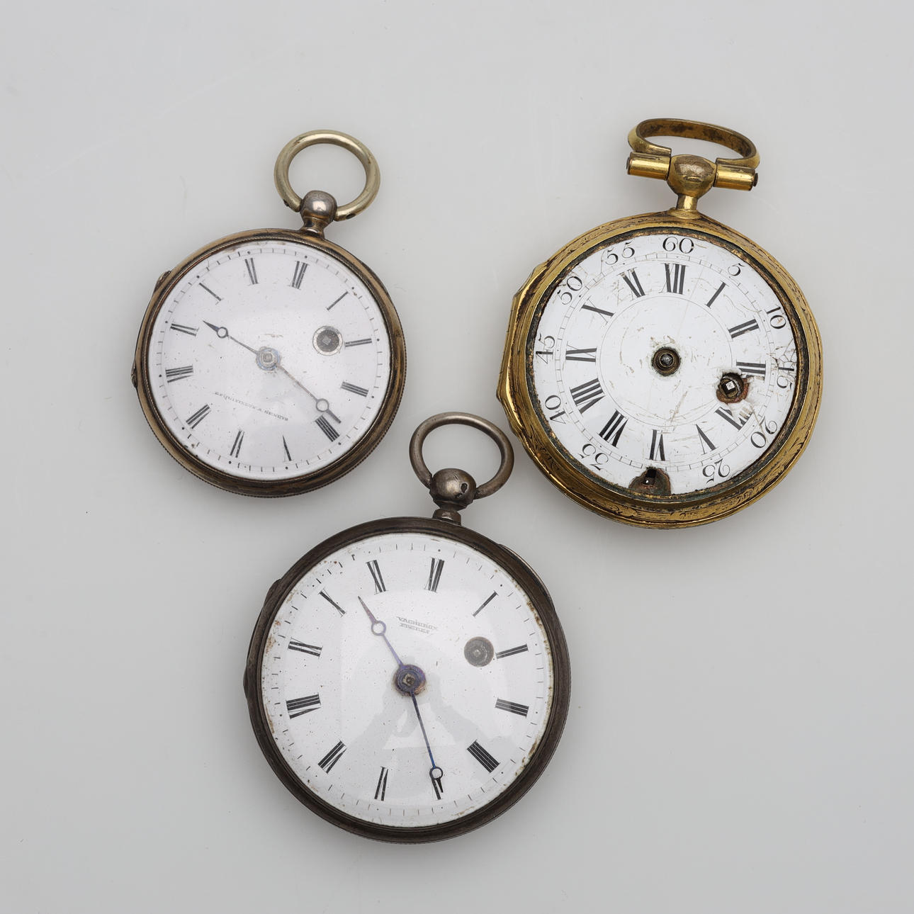 POCKET WATCH 3 pieces, metal.