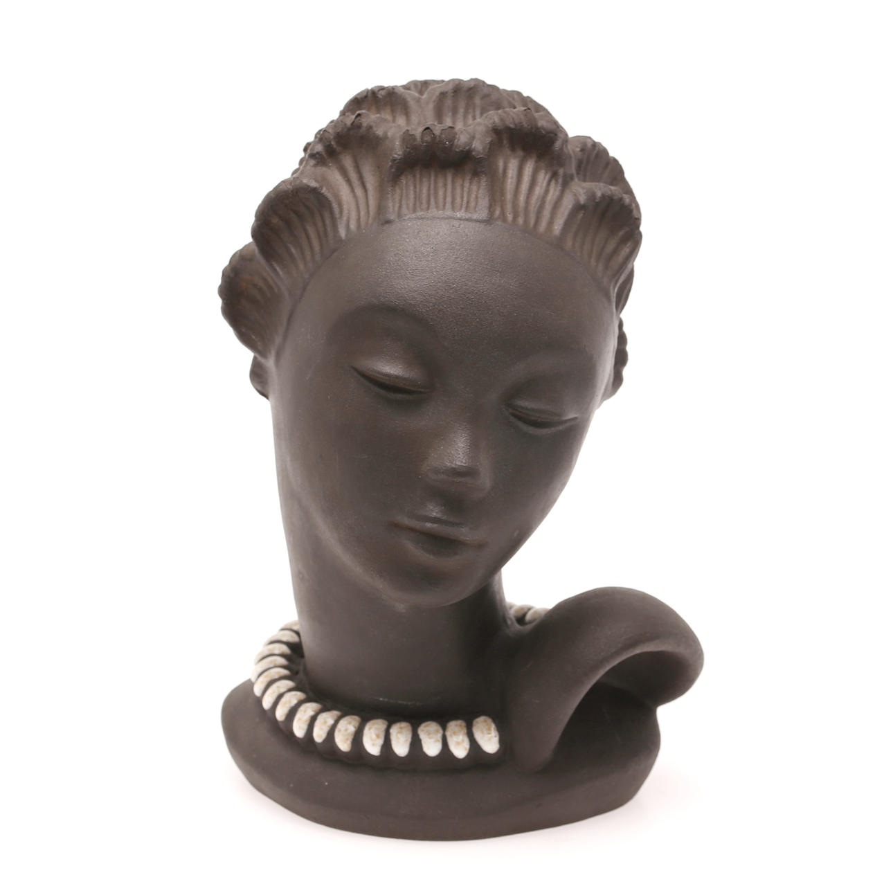 A stoneware bust by Michael Andersen, Bornholm, Denmark.