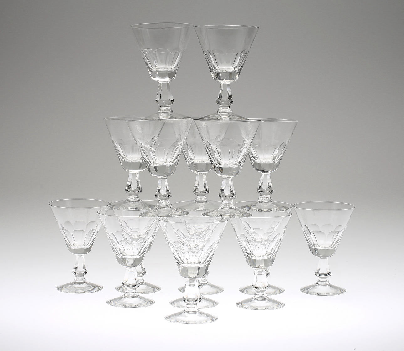 CHAMPAGNEGLAS COUPE, 16 st, troligen Hovmantorp, 1900-talets mitt.