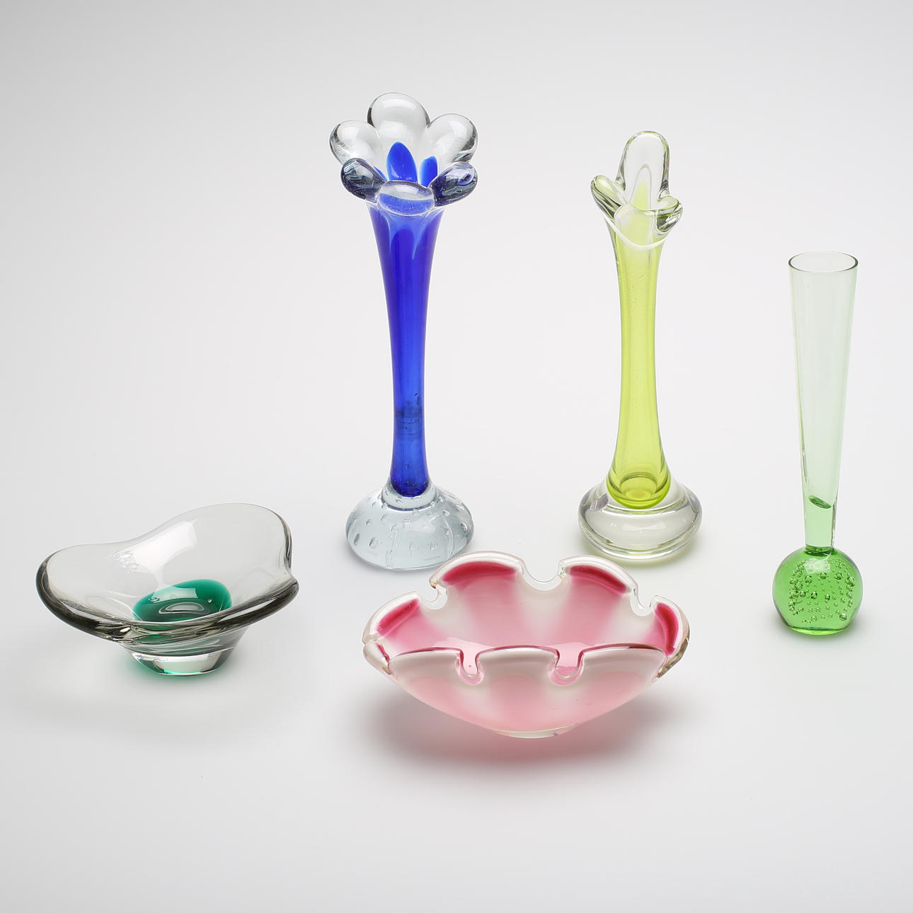 KONSTGLAS, 5 delar, delvis Flygfors, 1950-tal.