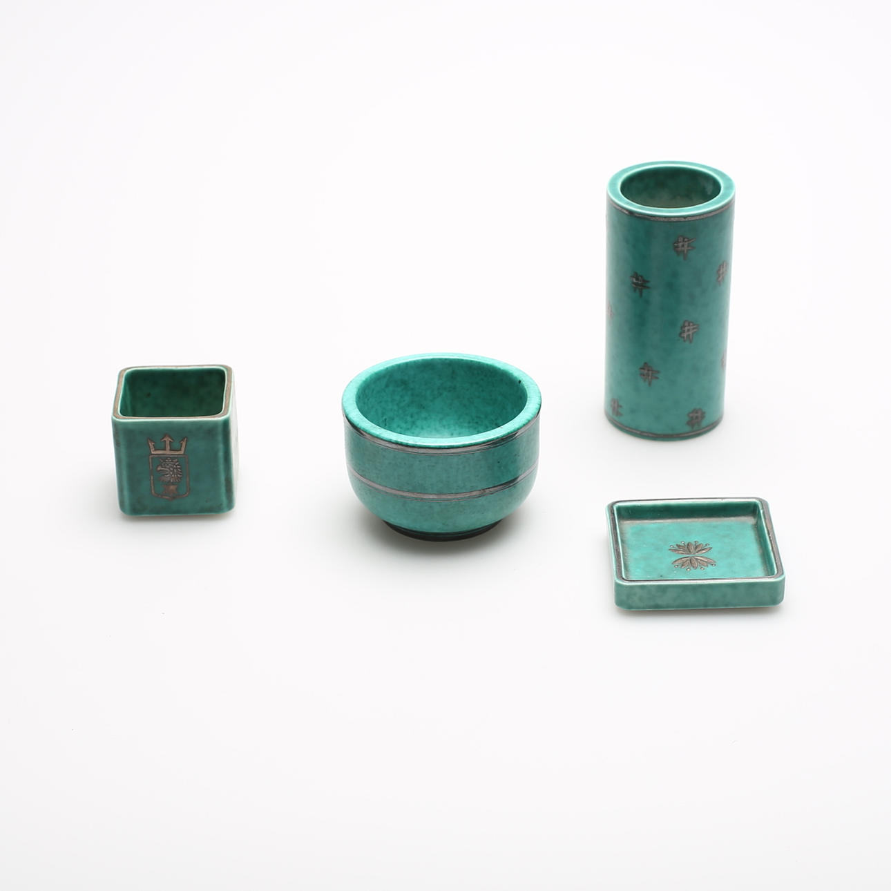 PARTI KERAMIK, 4 delar, stendgods, Argenta, Wilhelm Kåge, Gustavsberg.