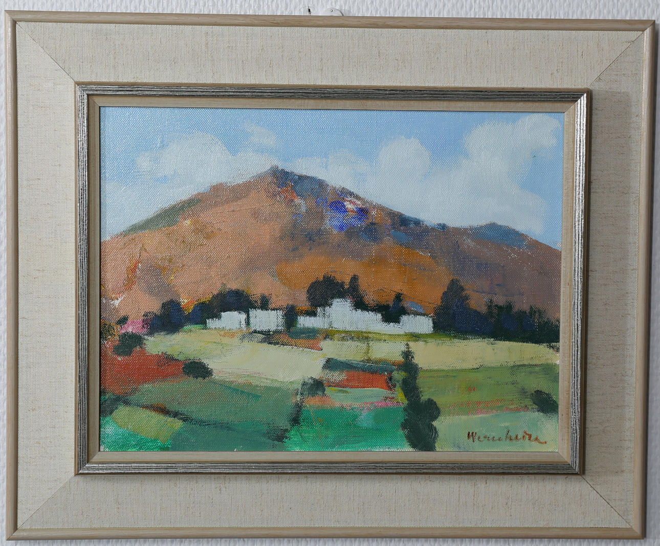 STIG WERNHEDEN. Olja på duk, Sydländskt bergsmassiv, signerad Wernheden.