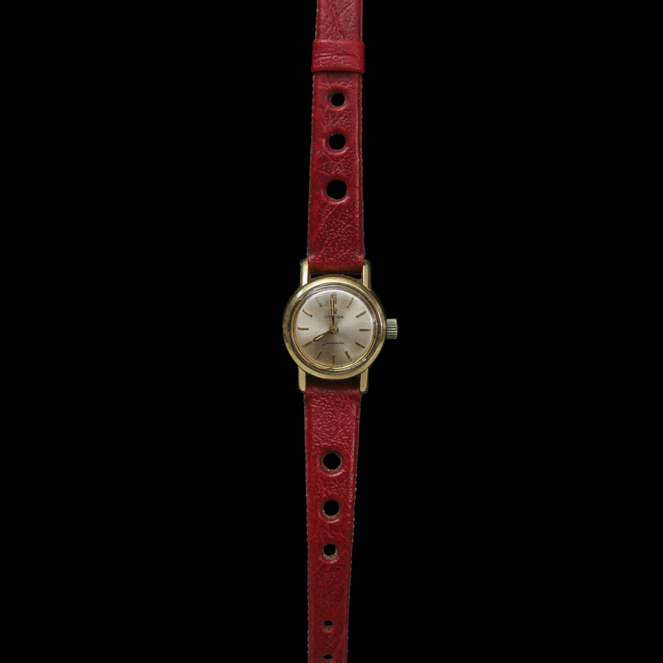 Wristwatch, omega Seamaster, double with leather strap.