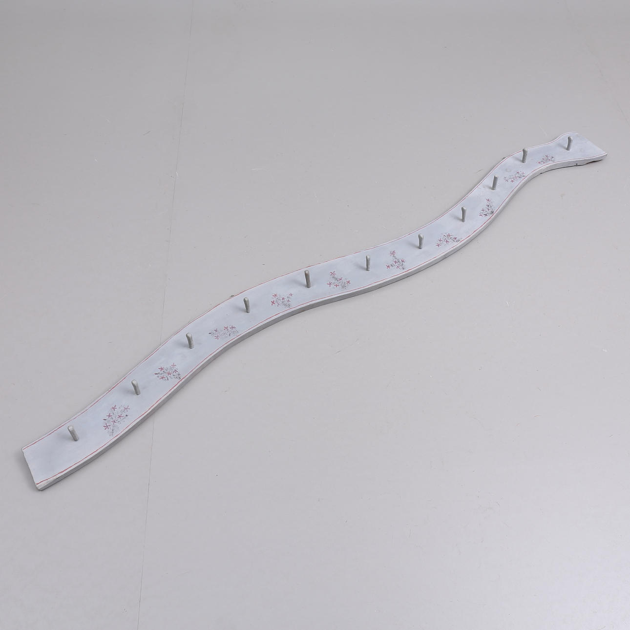HOOK BAR, decorative painted wood, 11 hooks.