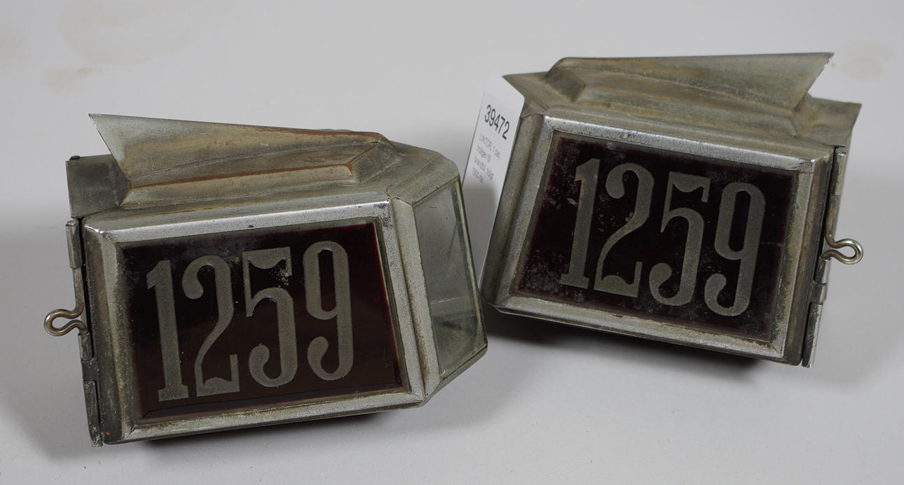 LYKTOR, 1 par, troligen till brandbil, tidigt 1900-tal.