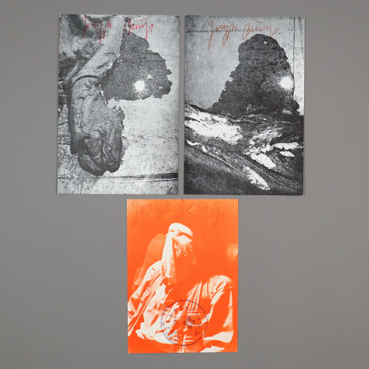 BEUYS, JOSEPH - THREE POSTCARDS, EACH SIGNED BY HAND.