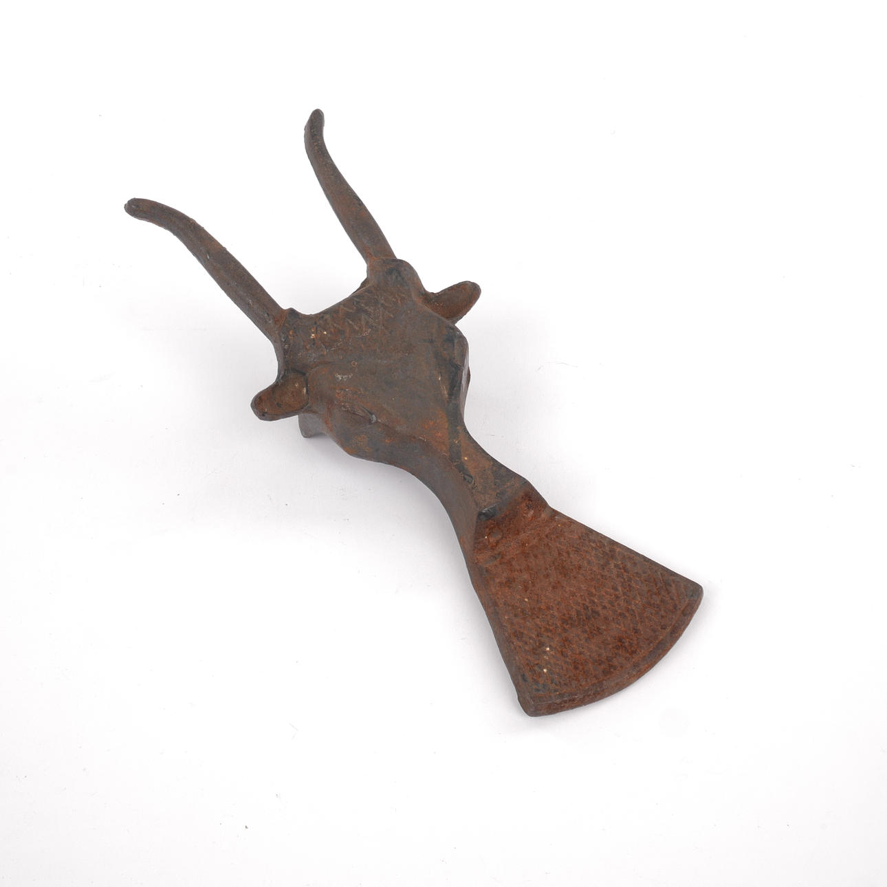 BOOT JACK, de hierro fundido/forjado, con forma de cabeza de toro.